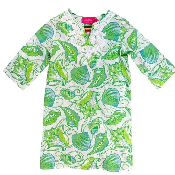 Lilly Pulitzer Jubilee Shell‎ Print Dress Brooke Shields Collab Girls Size 7 - Picture 1 of 6